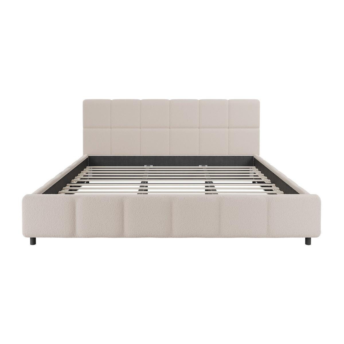 POLSTERBETT Florenz beige 180x200 cm mit Matratze - Beige, Holz (180/200cm) - Juskys
