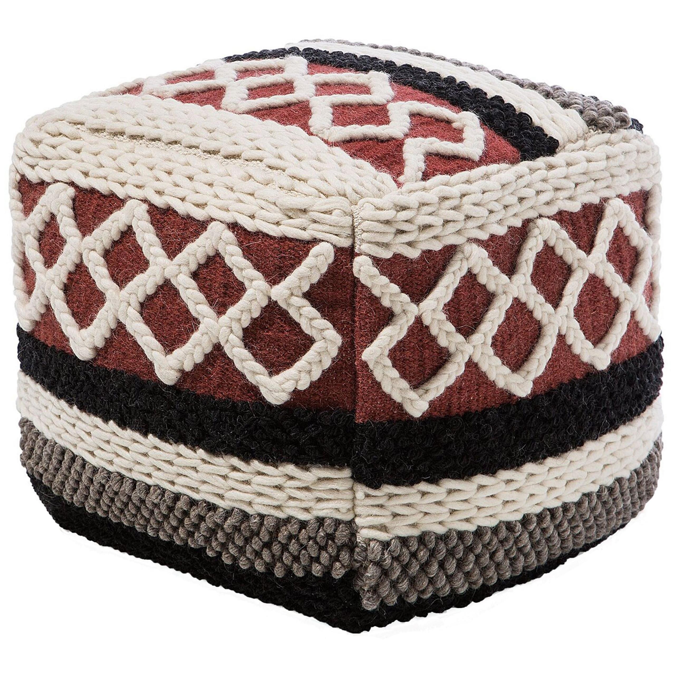 POUF Sagar 48/48/42 cm - Multicolor, Naturmaterialien/Textil (48/42/48cm) - Beliani