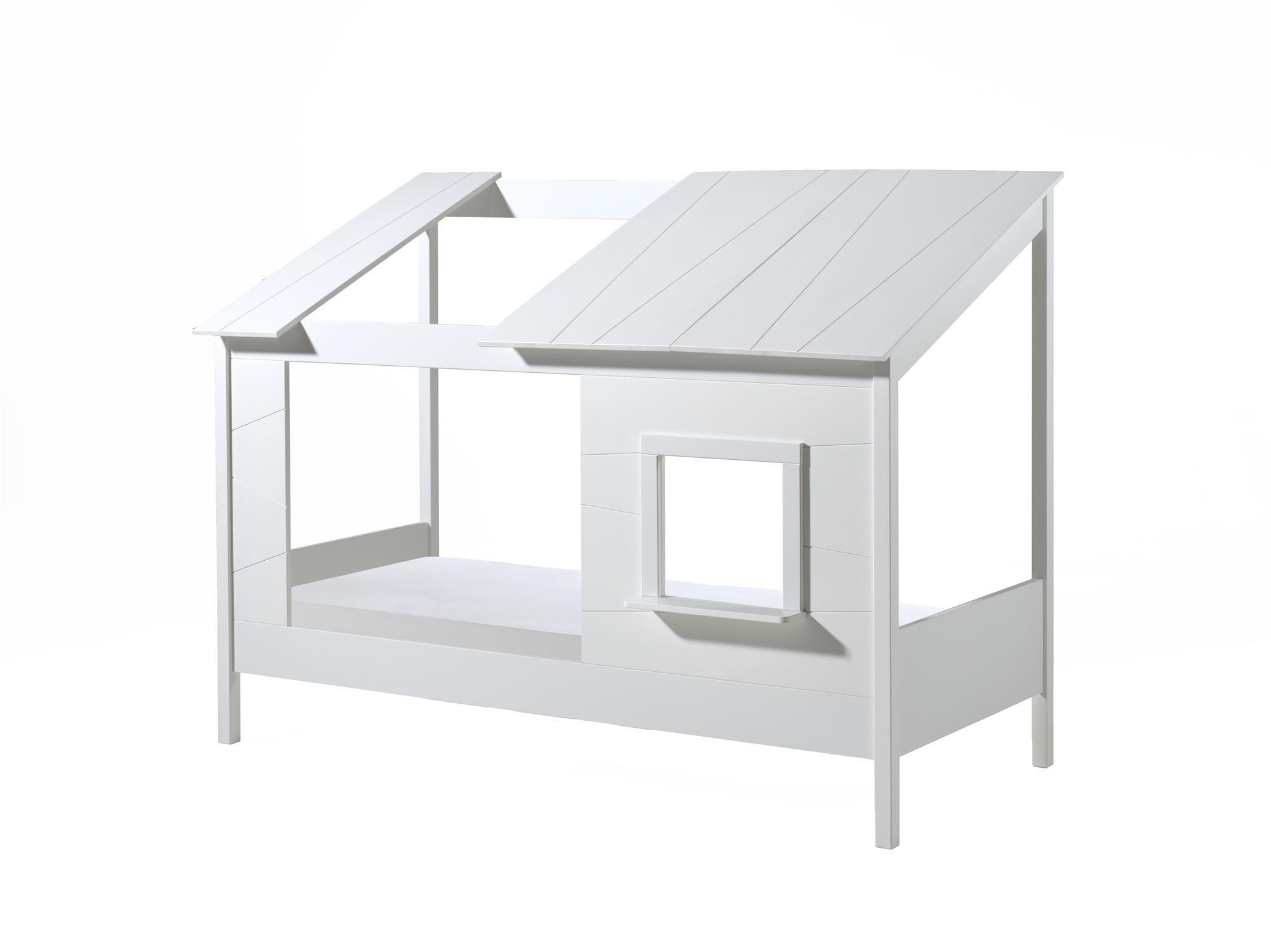 HAUSBETT Katleen 214x159x105 aus Massivholz+MDF in Weiß - Weiß, Holz (90/200cm) - 58aufmkessel