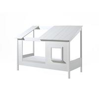 HAUSBETT Katleen 214x159x105 aus Massivholz+MDF in Weiß - Weiß, Holz (90/200cm) - 58aufmkessel