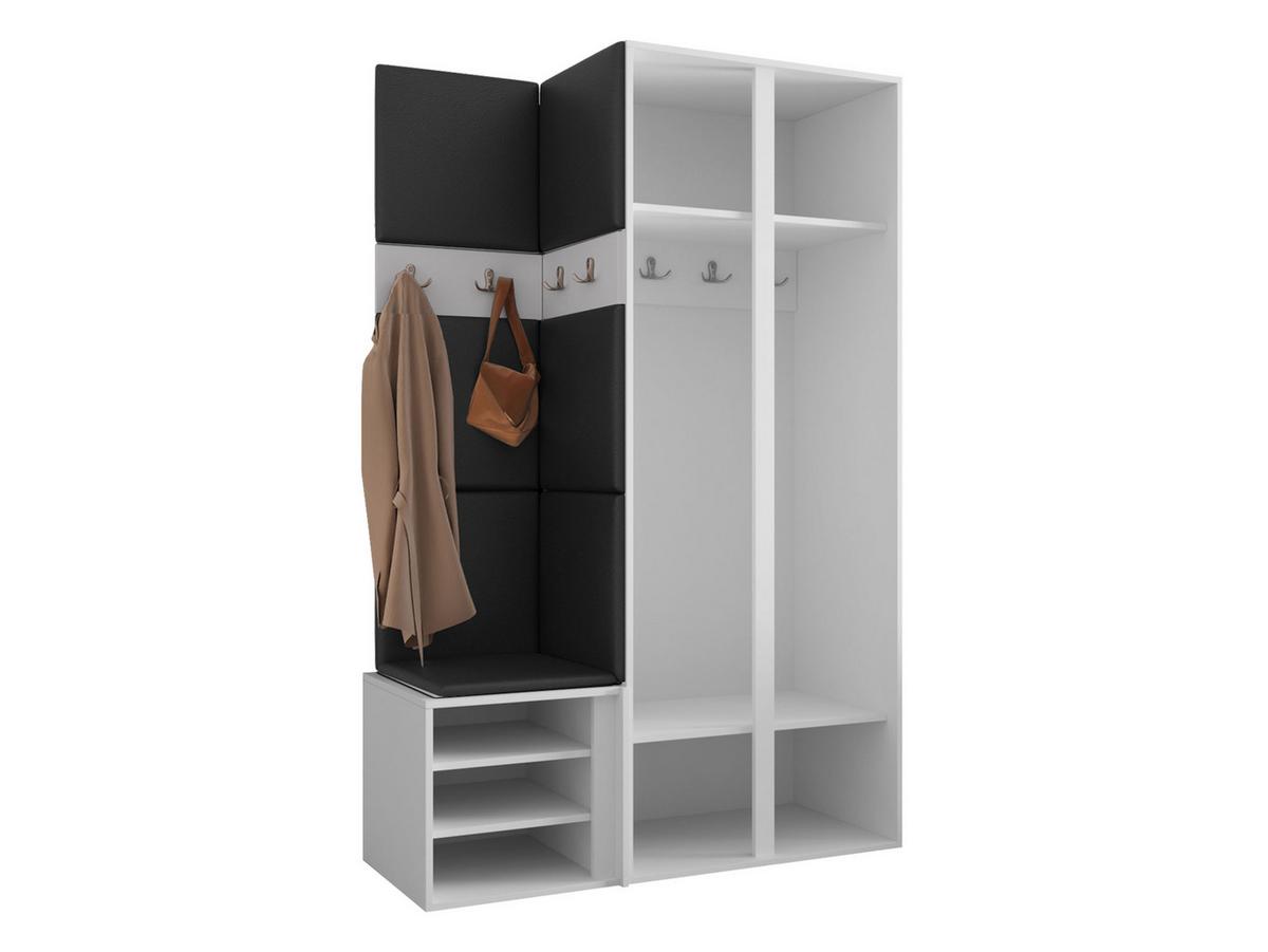 GARDEROBEN-SET Orion XXVI - Weiß/Braun, Holzwerkstoff/Kunststoff (116/186/46cm) - MIRJAN24