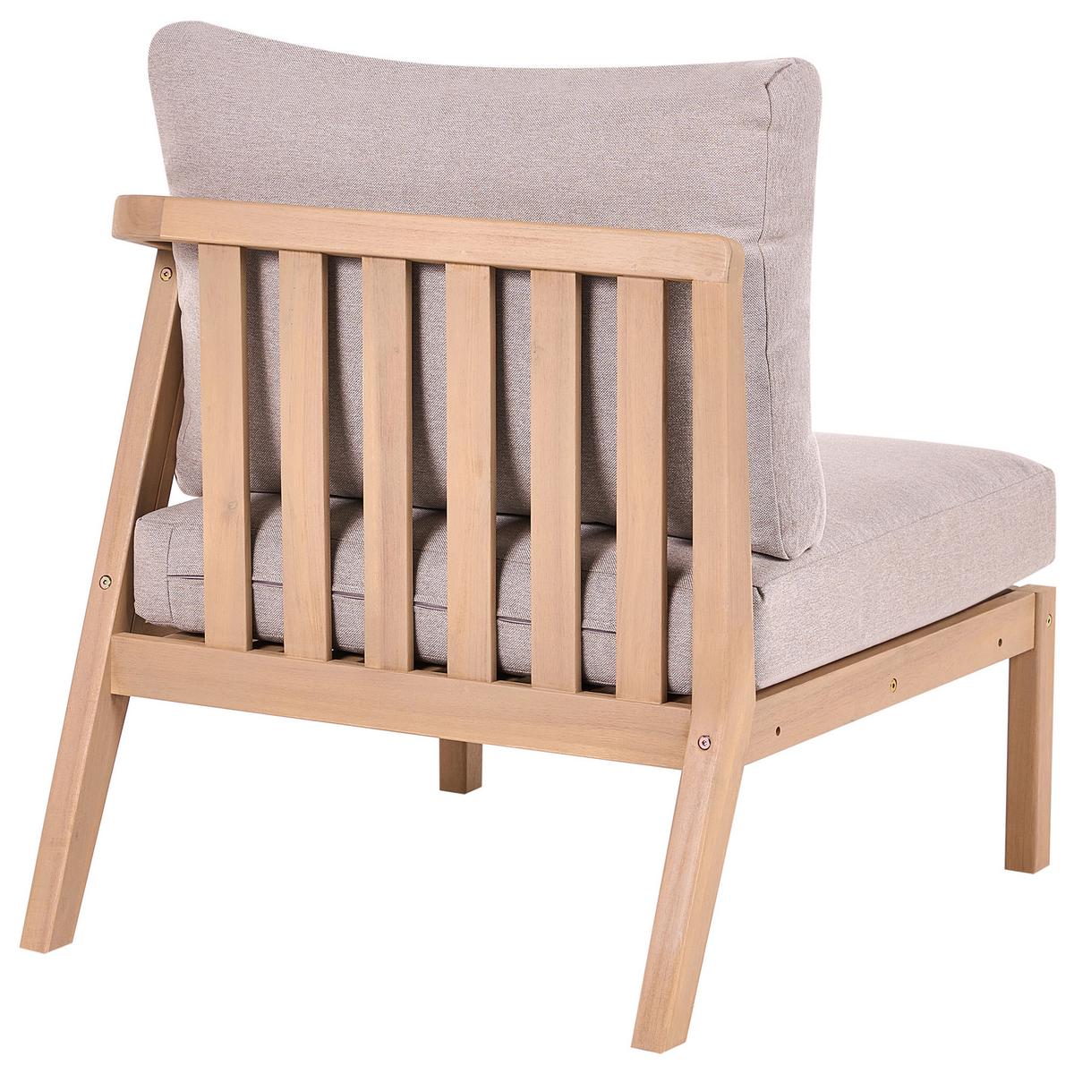 1-SITZER Garten-Eckmodul linksseitig Akazienholz Hellbraun Rivello - Hellbraun/Beige, Holz (68/84/80cm) - Beliani
