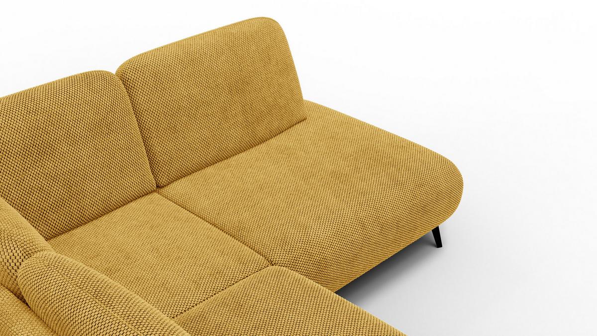 ECKSOFA FEBE 5-Sitzer rechts, dunkelgelb - Gelb/Schwarz, Holz/Textil (271/190cm) - Wozimo