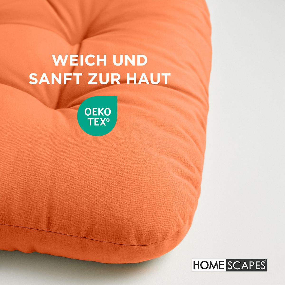 HÄNGESESSEL-KISSEN terracotta-orange – halbrund, 80/120 cm - Terracotta, Textil (80/12/120cm) - Homescapes