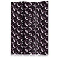 PARAVENT Einseitig Bedruckter 3-tlg 135x172 cm V gel und Pfingstrosen - Schwarz, Holz/Textil (135/172/3cm) - Muralo