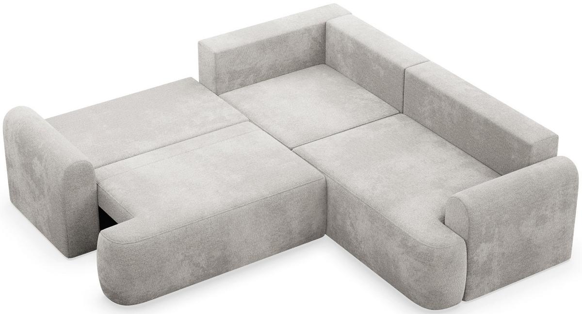 ECKSOFA Kaveo 245 cm universell mit Eckelement - Hellgrau/Schwarz, Kunststoff/Textil (245/245cm) - Selsey
