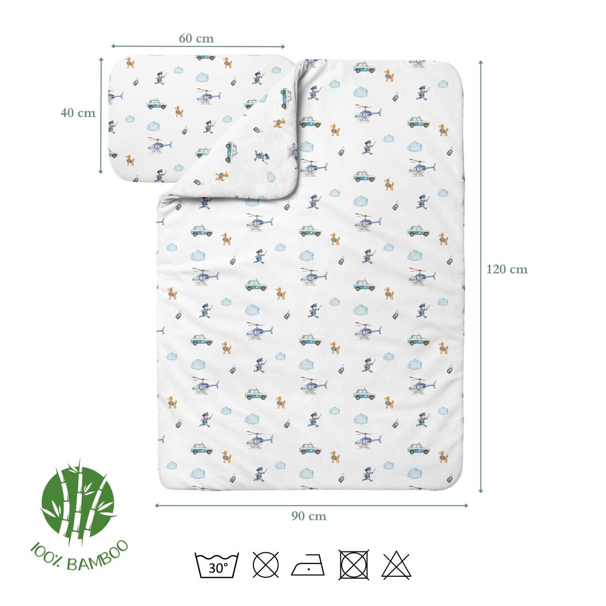 BABY Bambus-Bettwäsche Polizei - Weiß, Textil (90/120cm) - waldin