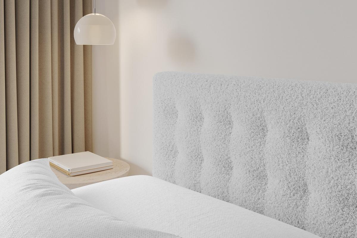 POLSTERBETT mit Bettkasten und Lattenrost, Boxbett ohne Matratze - PARI 160x200 Hellgrau - Silberfarben, Holzwerkstoff/Textil (160/200cm) - ALTDECOR