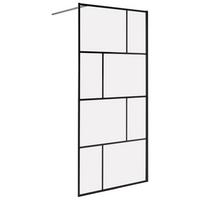 DUSCHWAND 90/195 cm Schwarz Tapajos - Schwarz, Glas (90/195cm) - Beliani