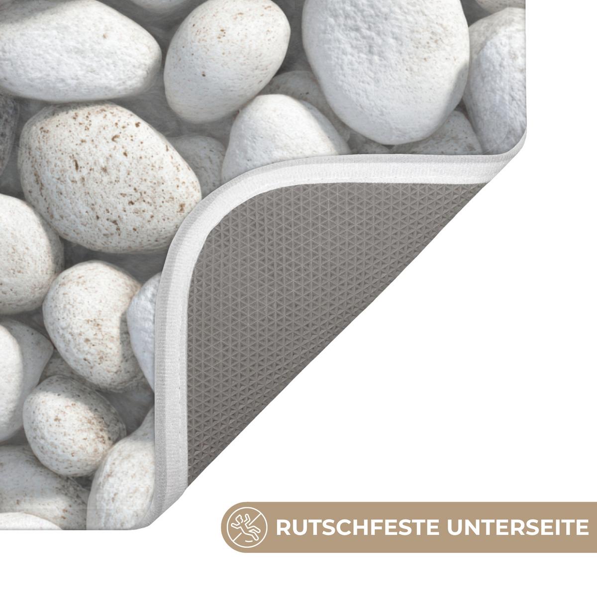 WC-VORLEGER Steine - Grau - Oval Toilettenvorleger 55x60 cm - Hellgrau, Textil (55/1cm) - OnlyWow