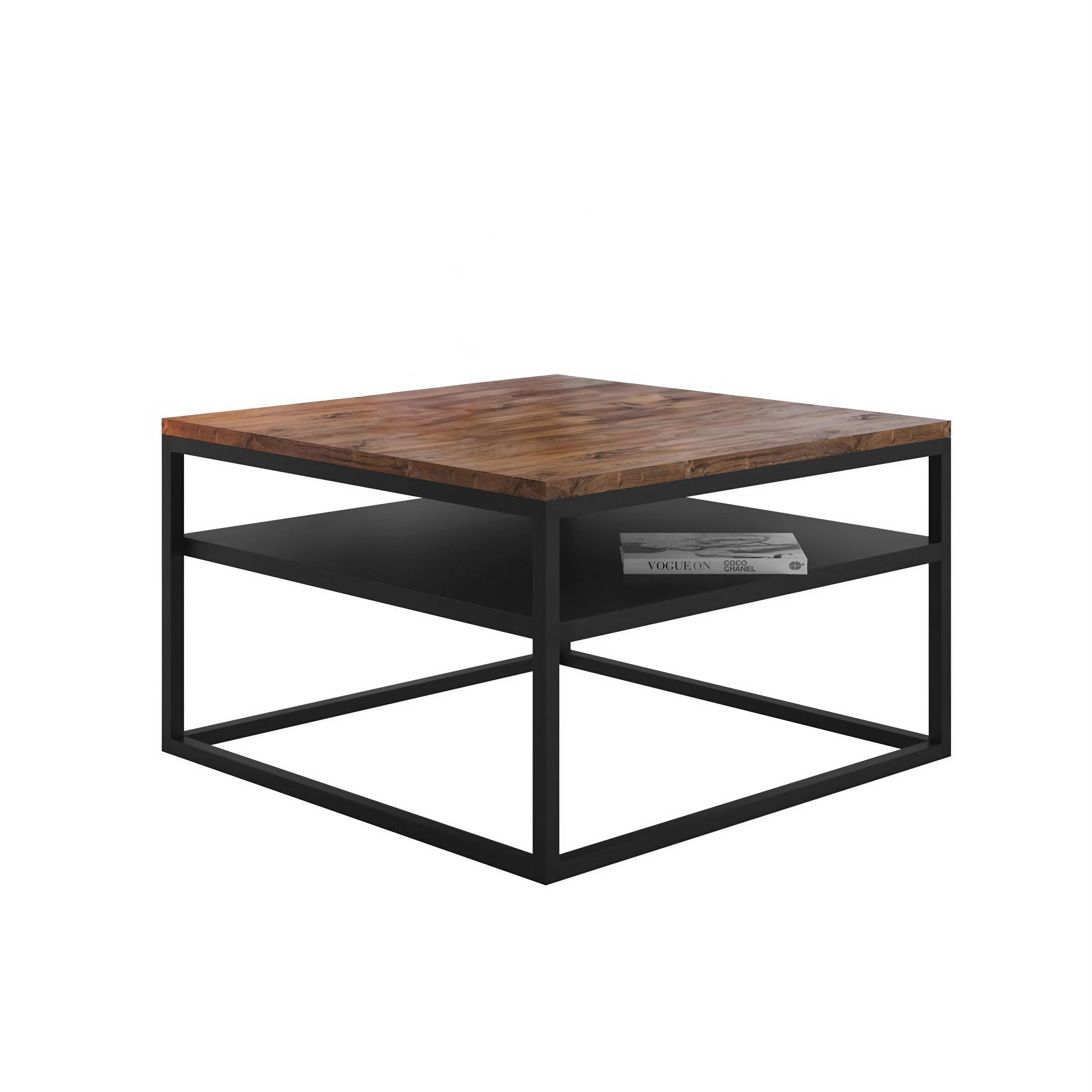 COUCHTISCH NOVA mit Ablage Schwarz / Stirling Eiche - Eichefarben/Schwarz, Holzwerkstoff (69/69/48cm) - Lookway