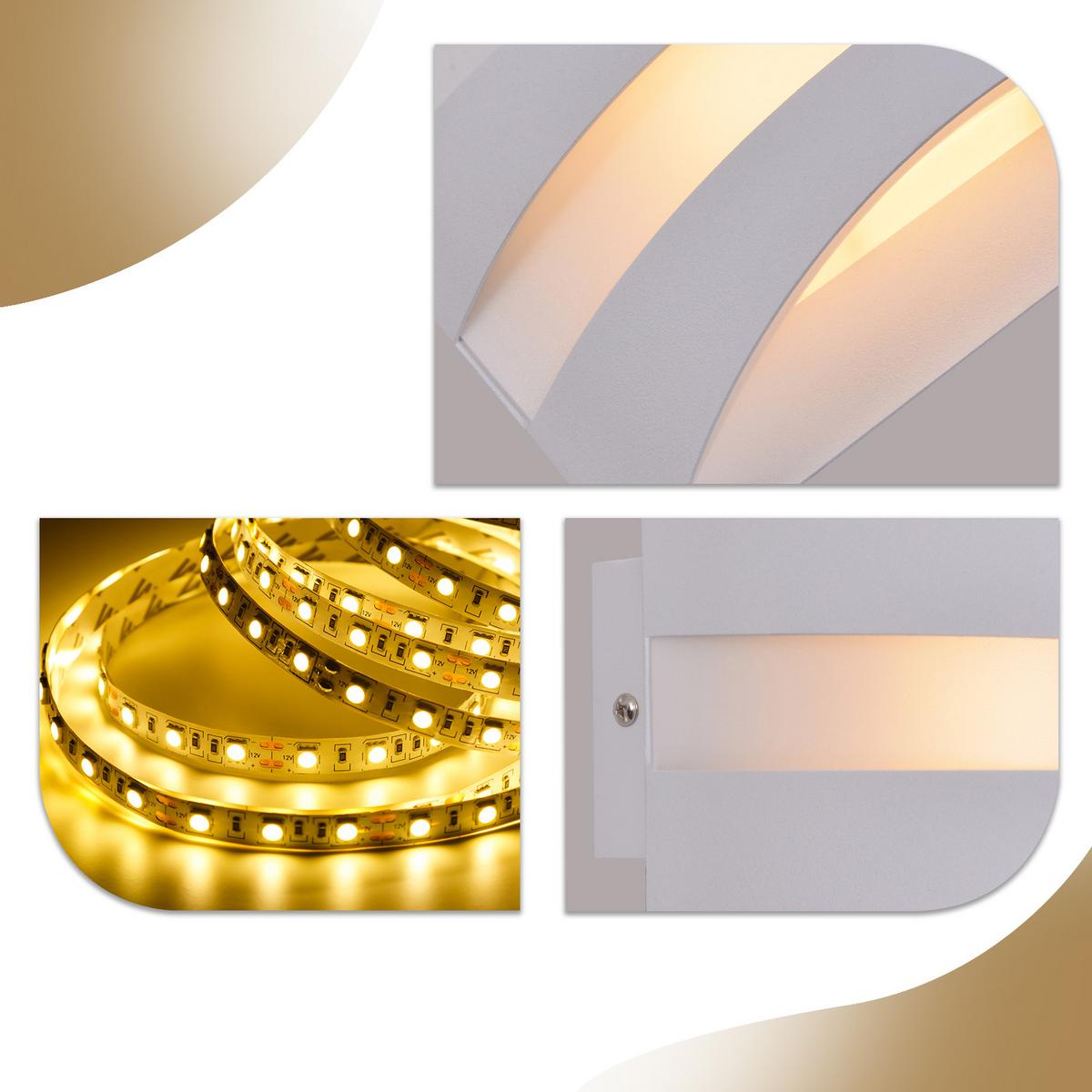 LED-WANDLEUCHTE Twinkling 21/13/8 cm - Weiß, Metall (13/8/21cm) - ZMH
