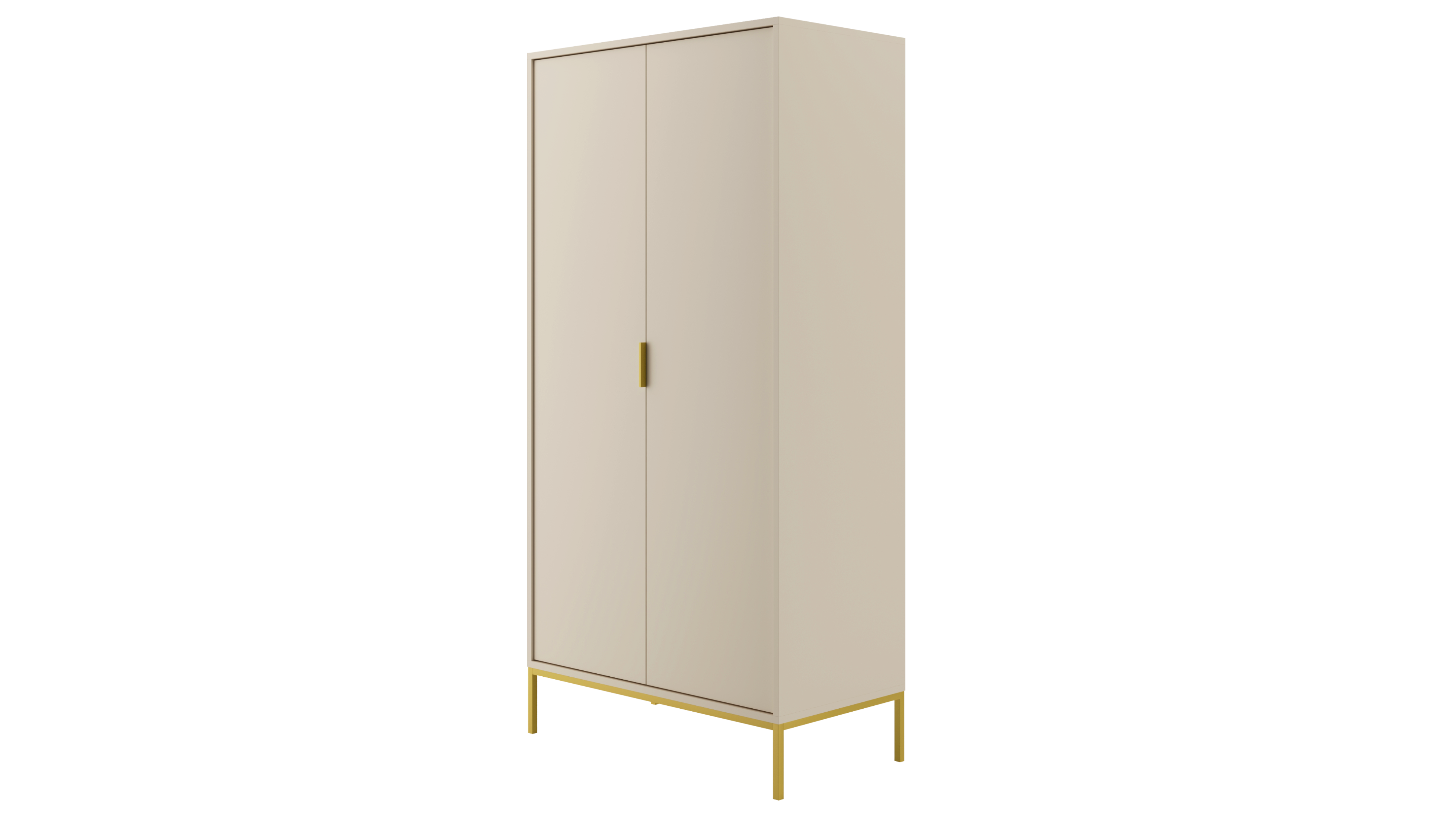 DREHTÜRENSCHRANK Austin - Kaschmir/Goldfarben, Holzwerkstoff (55/205/100cm) - RAUMHIRSCH FURNITURE
