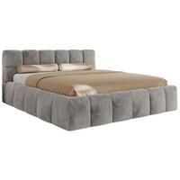 POLSTERBETT NIRA CLASSIC 160/200 - Hellgrau Plüsch - Multipocket-Matratze - Hellgrau, Textil (160/200cm) - MKS