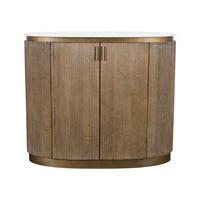 TRESEN aus Massivholz und Marmor 120/104/50 cm - Braun, Holz (12.5/50/104cm) - Signature