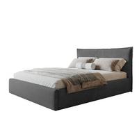 BETT 200x200 - Polsterbett mit Bettkasten und Metallrahmen - Modern Betten - Weicher Jasminstoff - Kollektion Rimini - Dunkelgrau - Dunkelgrau, Holz/Textil (200/200cm) - Alpi-Möbel