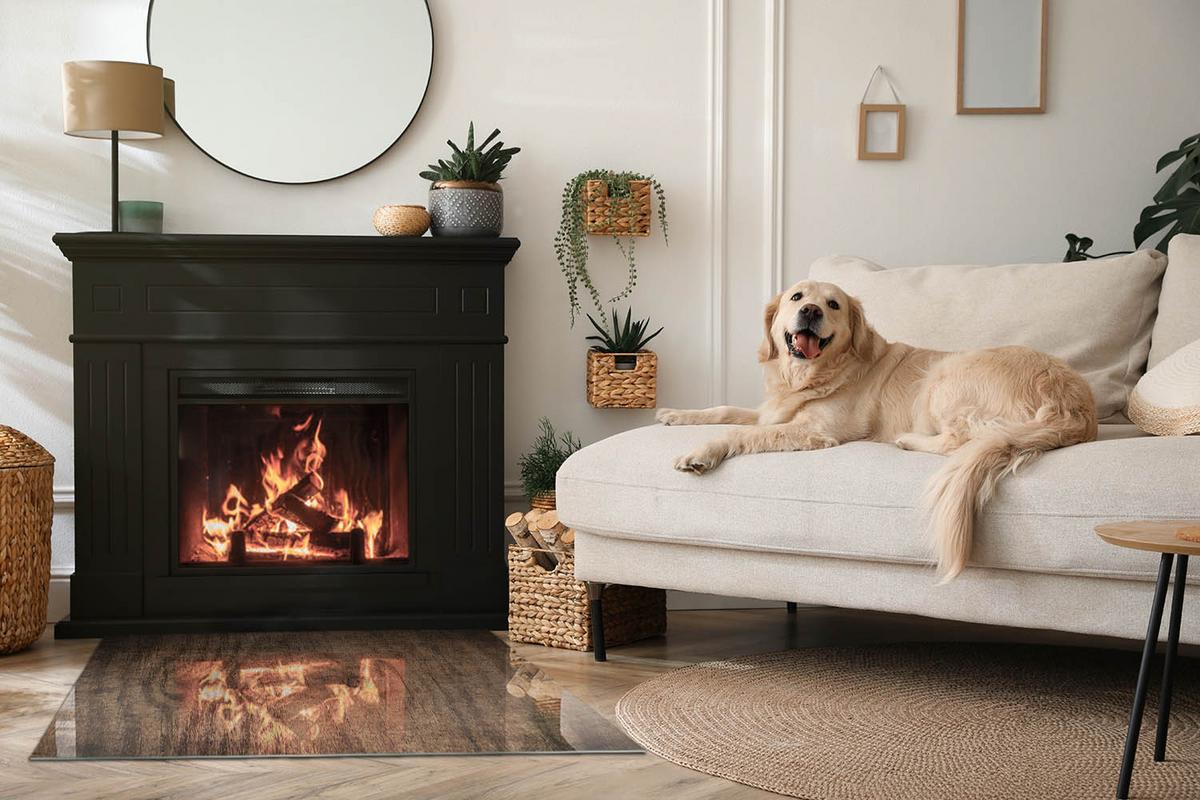 GLASPLATTE für Kamin 100x70 cm - Braun, Glas (100/70/0.4cm) - TULUP