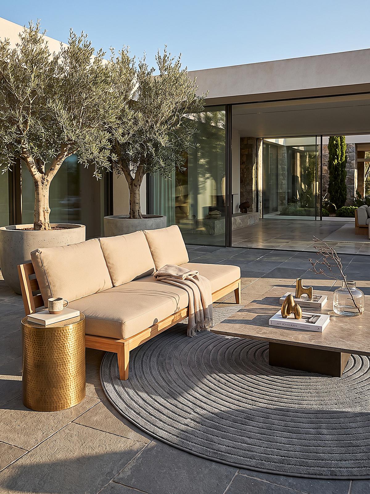 TEPPICH Outdoor Abstrakt MEZEN Polypropylen Anthrazit 160 x 160 cm - Anthrazit, Textil (160/160cm) - KADIMA DESIGN