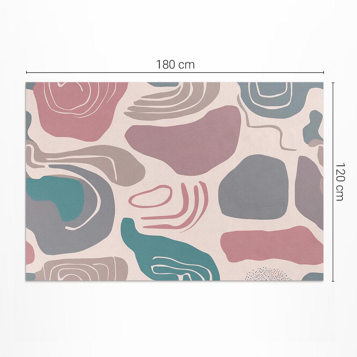 TEPPICH 120x180 cm Abstrakte Boho-Flecken Pastellformen - Rosa, Kunststoff (120/180cm) - Wallfluent