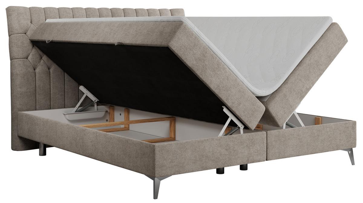 BOXBETT MILEN 120/200 Beige Struktur - H3 - Beige, Holz/Textil (120/200cm) - MKS