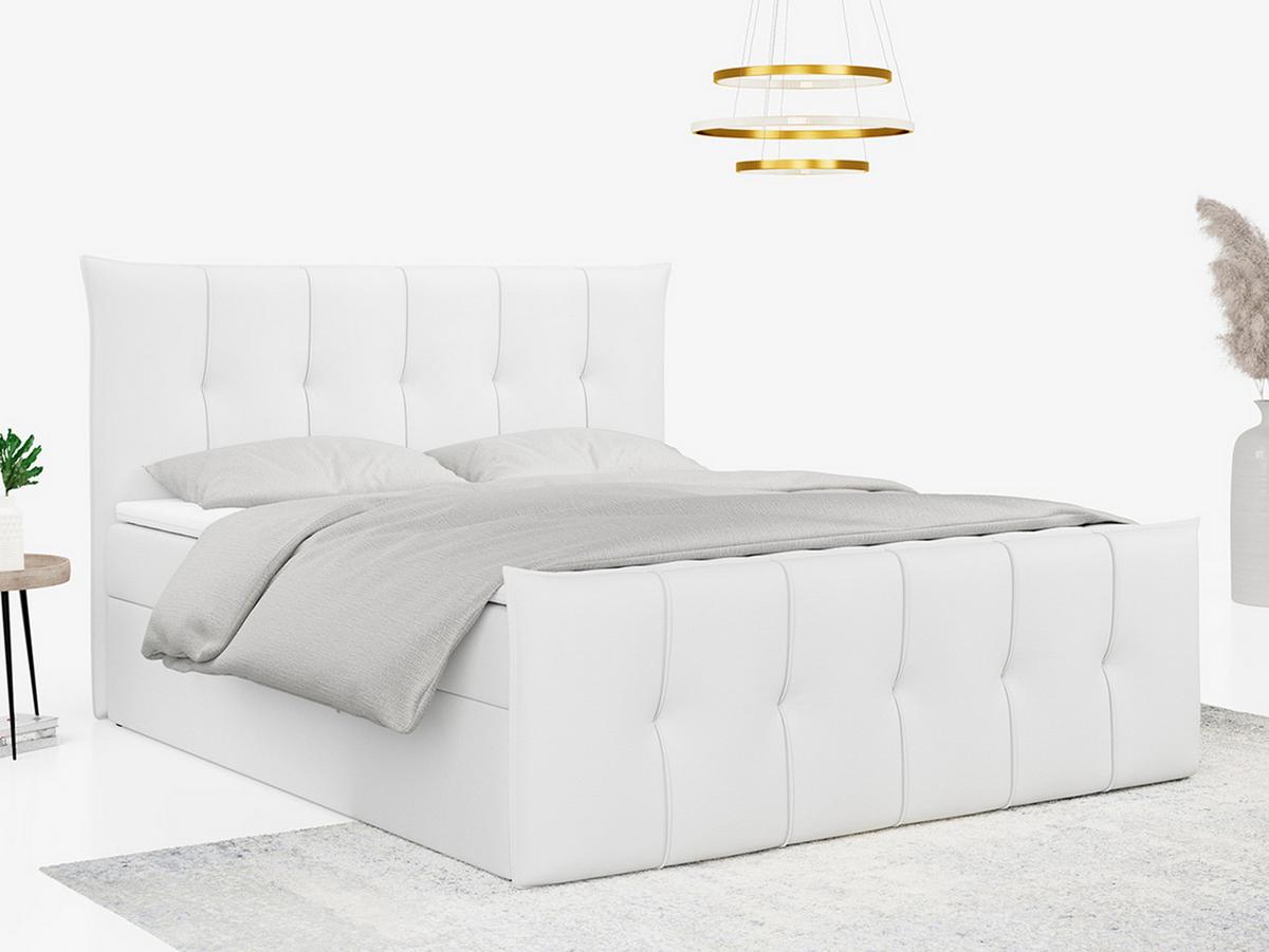 BOXBETT PREMIUM 11 140/200 Weiß Kunstleder - H3 - Weiß, Holz/Textil (140/200cm) - MKS