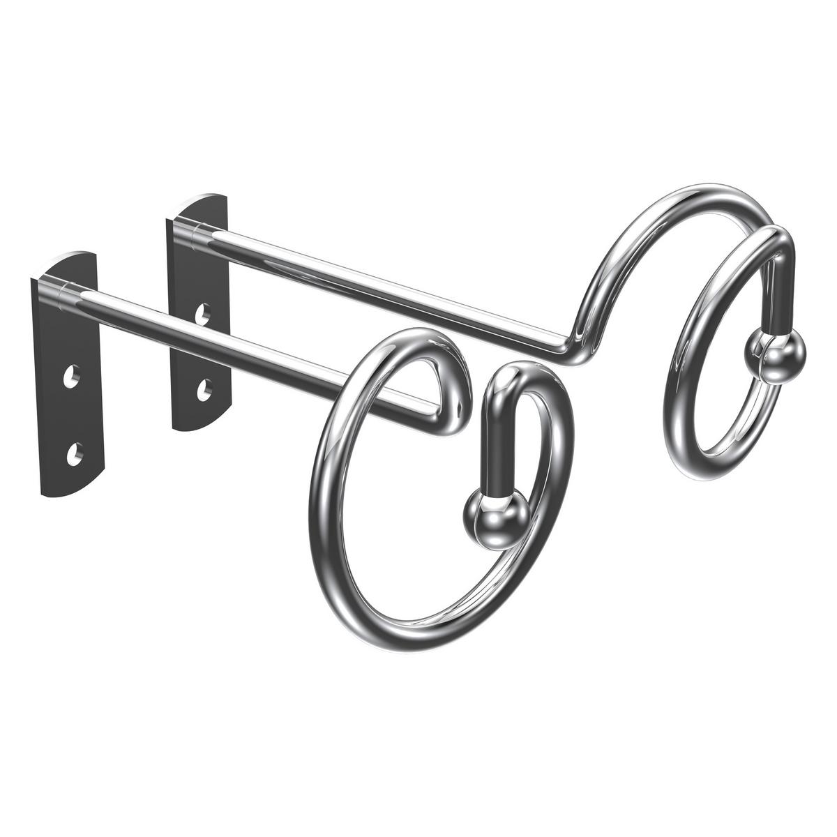 DRAPIERHAKEN für Gardinen / Vorhänge, Chrom, Packung 1 Paar - Chromfarben, Metall (13.8/5.8/5.8cm) - INTERDECO