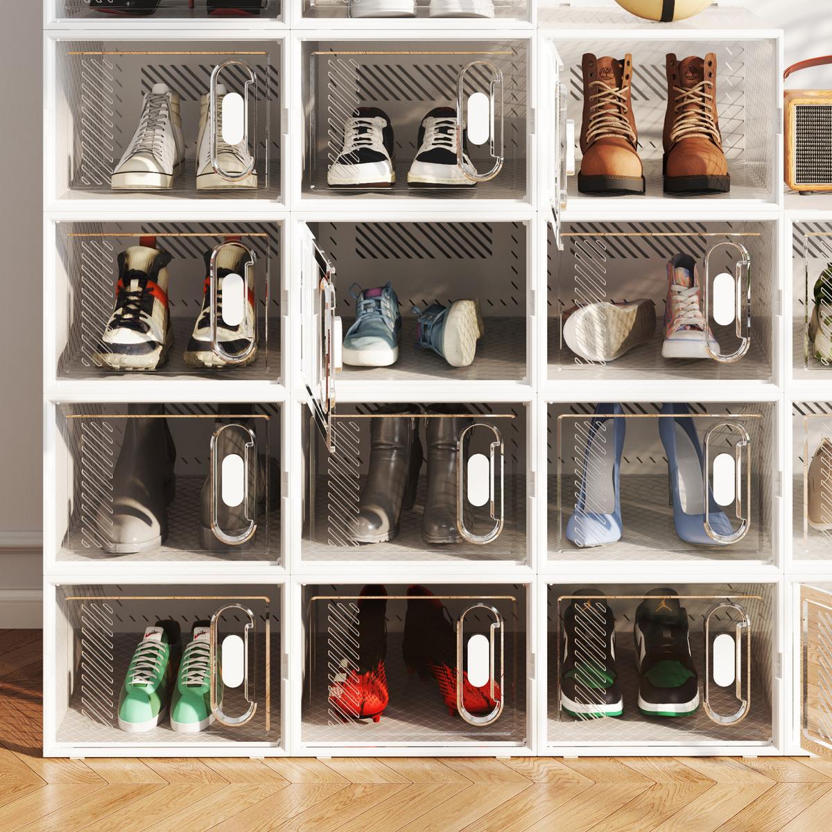 DIY-SCHUHSCHRANK 8er Set Kunststoff Transparent - Transparent, Kunststoff (36/21/28cm) - HOMCOM