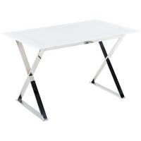 ESSTISCH 120/70/75 cm Weiß, Silberfarben Rechteckig Attica - Weiß, Glas (120/70/75cm) - Beliani