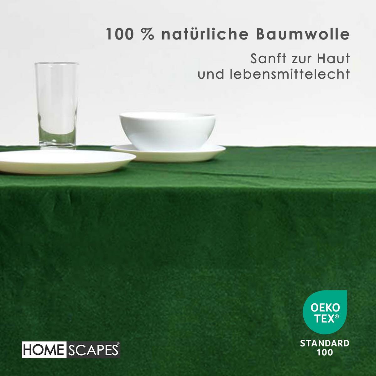 TISCHDECKE dunkelgrün 137/228 cm, 100% Baumwolle - Dunkelgrün, Textil (137/228cm) - Homescapes