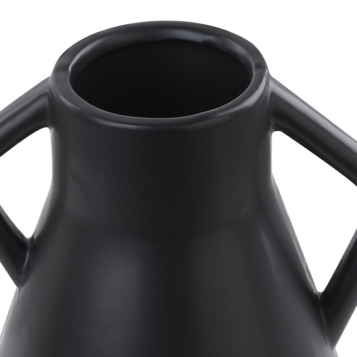 BLUMENVASE Dolomit schwarz Fermi - Schwarz, Keramik (20cm) - Beliani