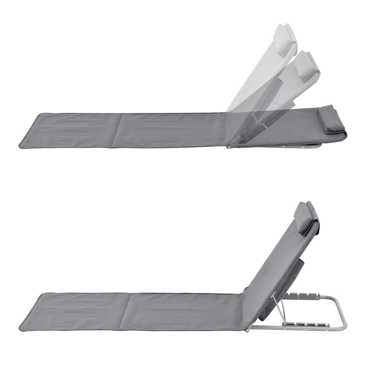STRANDMATTEN-SET 2 TLG. Donostia - Dunkelgrau, Textil/Metall (143/44/48cm) - [en.casa]