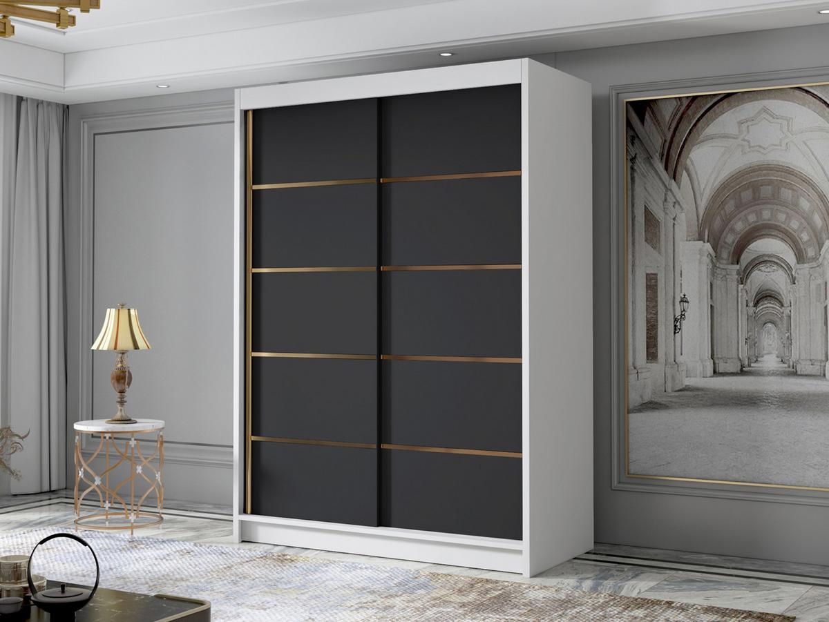 SCHIEBETÜRENSCHRANK Lungo IV - Goldfarben/Multicolor, Holzwerkstoff/Metall (120/200/58cm) - MIRJAN24