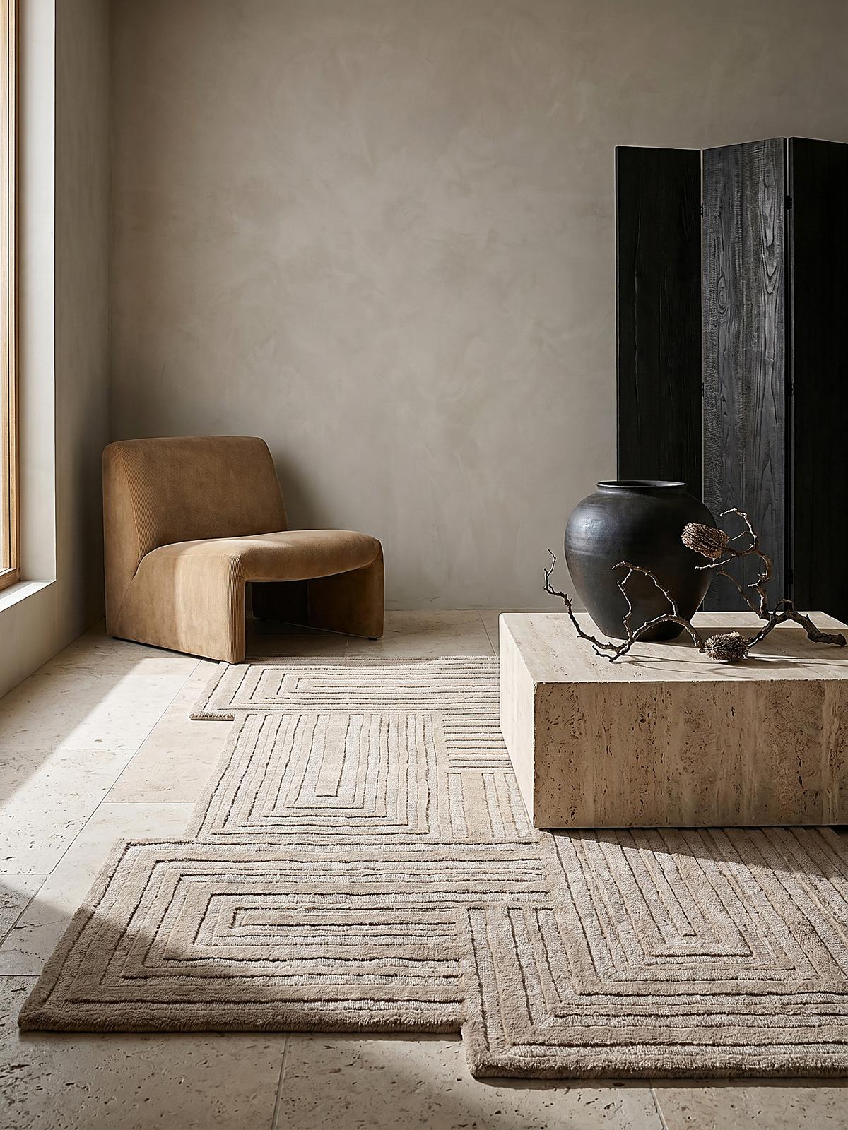 WOLLTEPPICH LEVEN, geometrisch, Natur, 200 x 290 cm - Beige, Textil (290/200cm) - KADIMA DESIGN