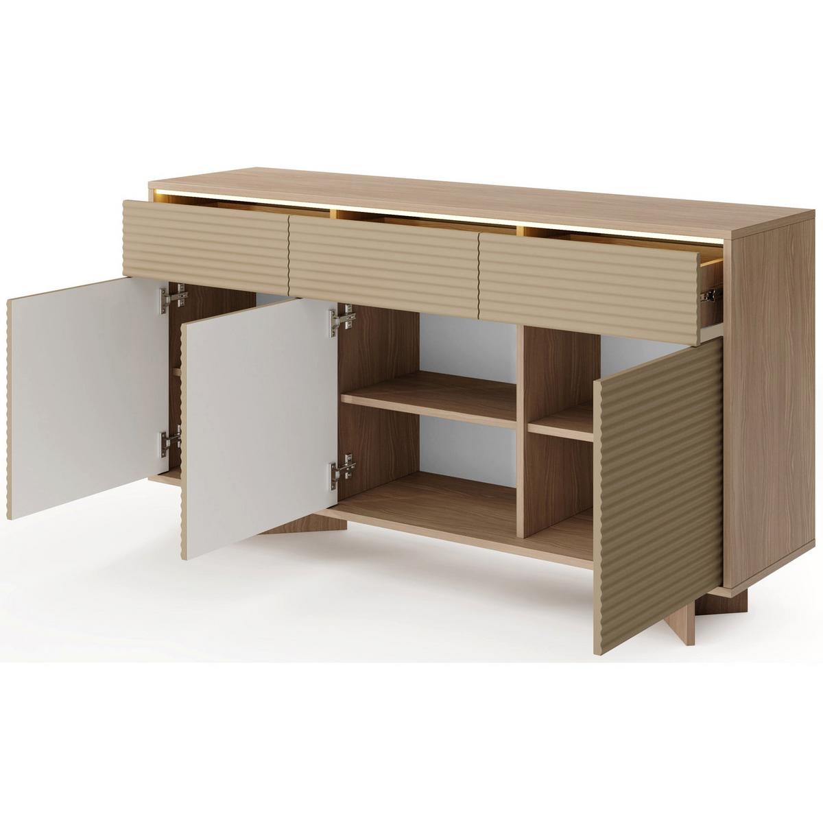 SIDEBOARD Semi 153 cm - Beige/Cappuccino, Holzwerkstoff (153.9/84.4/40cm) - Selsey