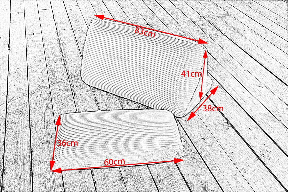 RÜCKENKISSEN WIOLO SOFT Hellgrau Cord - Hellgrau, Textil (83/46cm) - KAWOLA