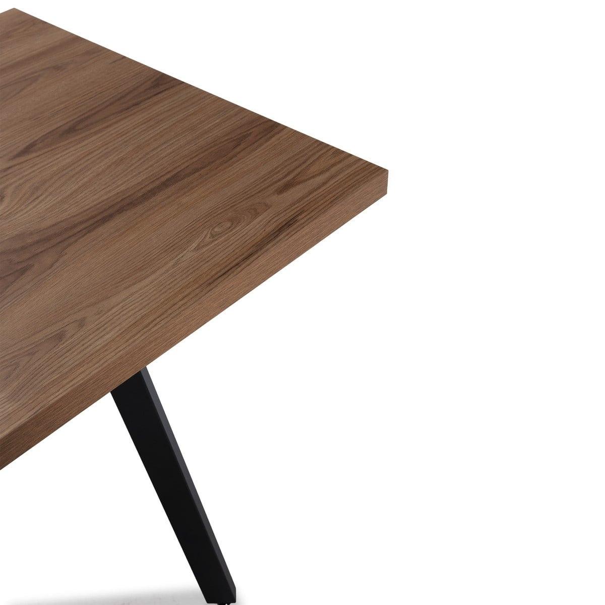 TISCH ausziehbarer von 138 bis 178 cm mit Metallbeinen 85/76/138 cm - Nussbaumfarben, Holzwerkstoff (91.6/85/76cm) - Calicosy