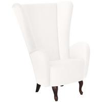 HOCHLEHNSESSEL Kailey Bezug Velourstoff Buche nussbaum dunkel / creme - Weiß, Kunststoff (96/122/89cm) - 58aufmkessel