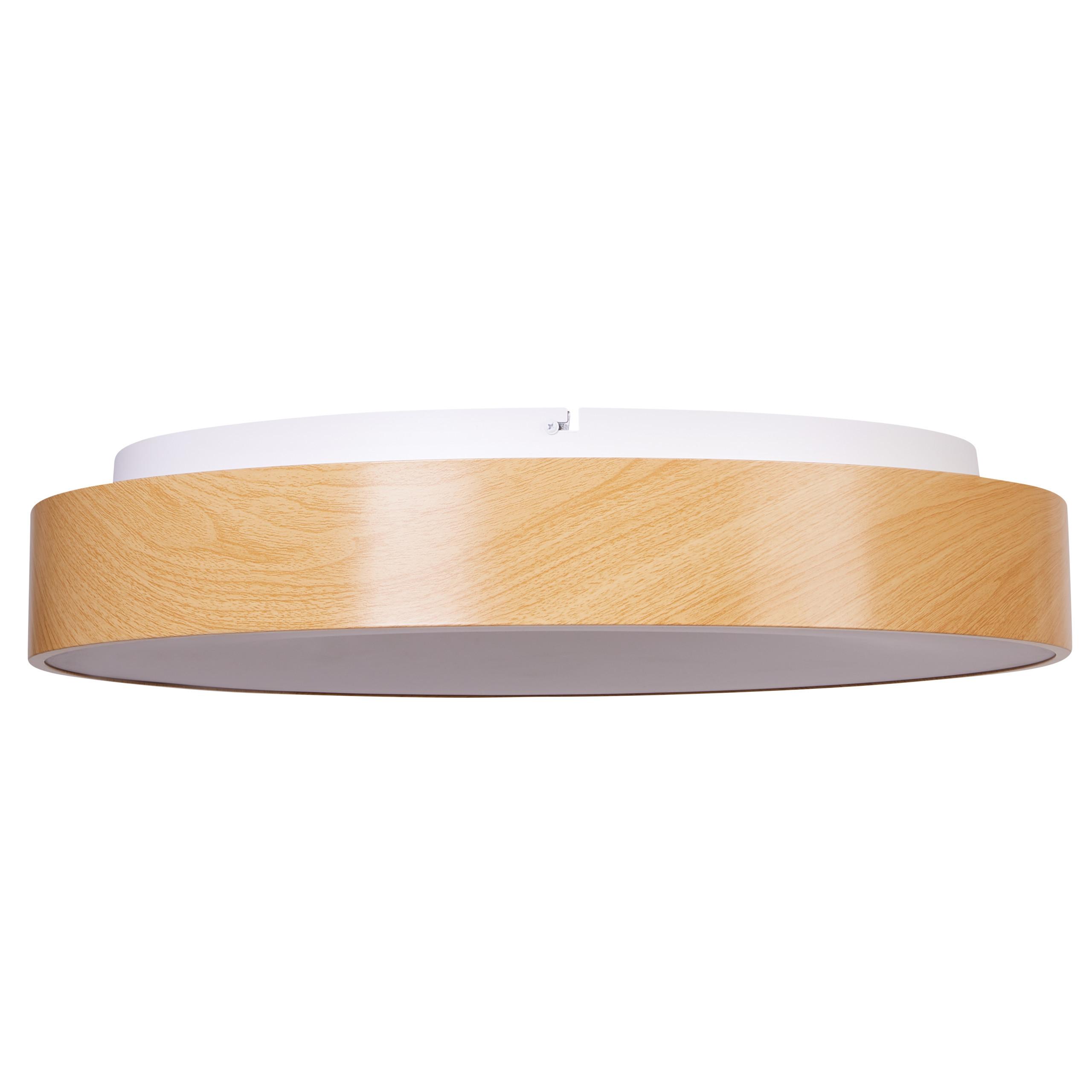LED-DECKENLAMPE Heller Holzfarbton Bragoto - Hellbraun, Metall (60/60/9cm) - Beliani