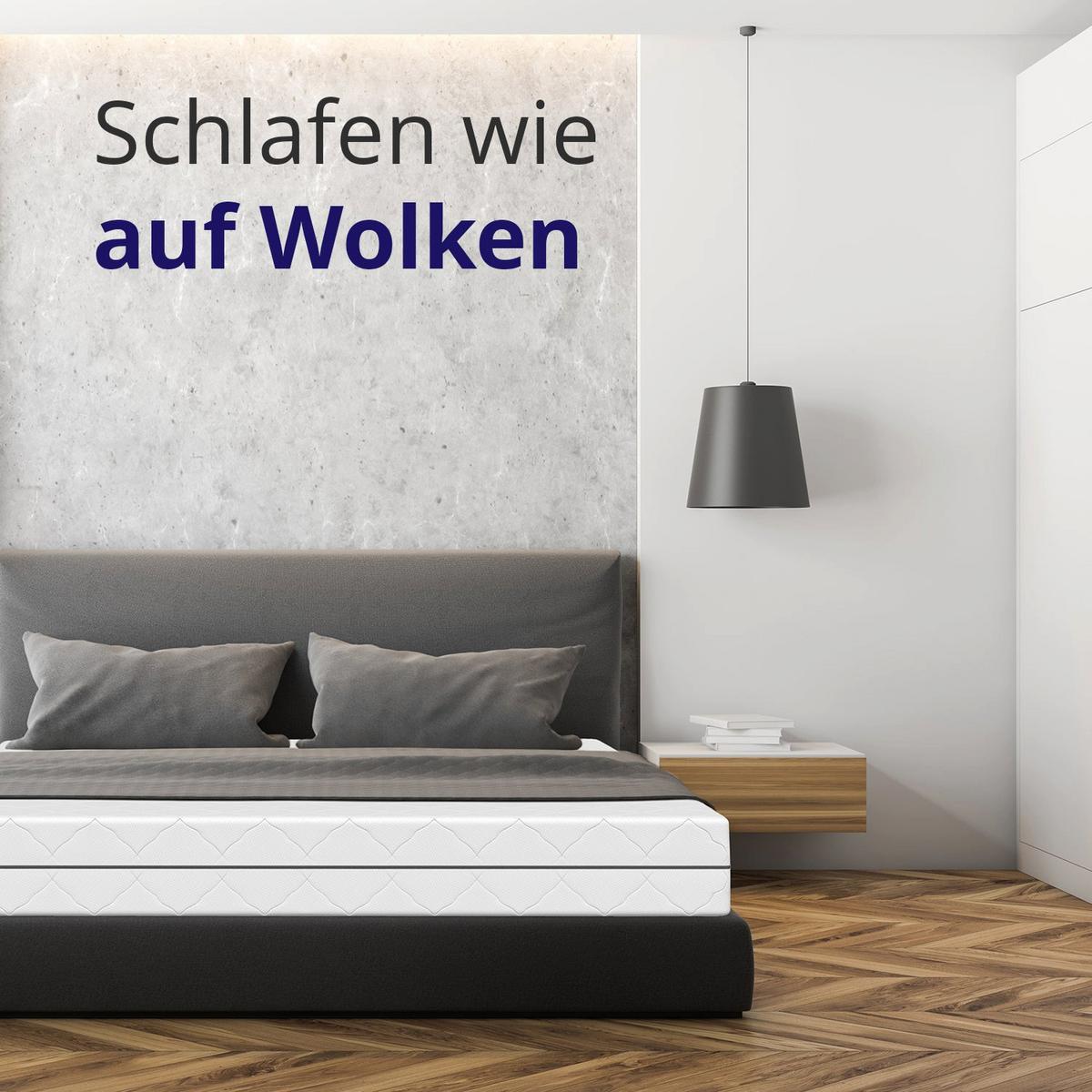 MATRATZE 140x190 cm mit Taschenfederkern - H2 - 21 cm Höhe - 7-Zonen - waschbarer Bezug - Weiß, Textil (140/190cm) - Mister Sandman