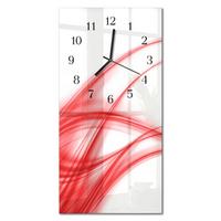 WANDUHR aus Glas 30x60 cm - Abstrakte Kunst - Rot, Glas (30/60/0.4cm) - TULUP