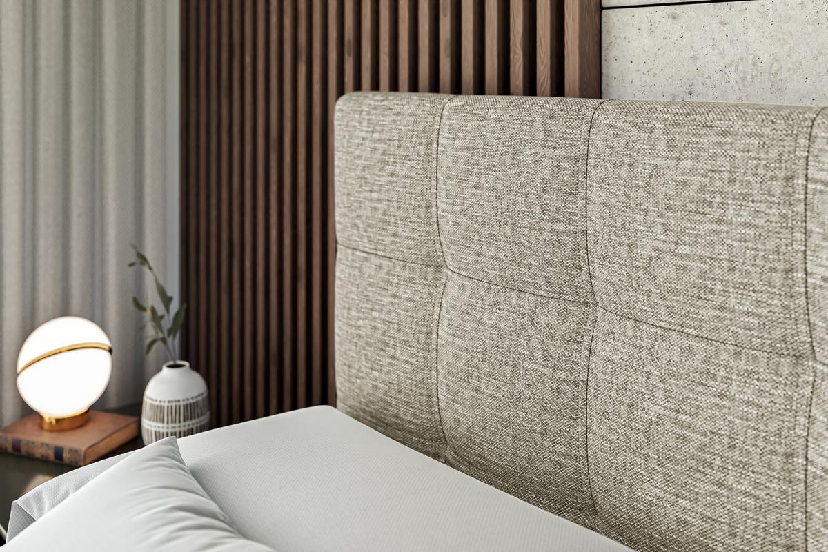 BOXBETT mit Matratze H4 und Lattenrost - MARCE - 140x200 - H4 - Beige - Beige, Holzwerkstoff (140/200cm) - ALTDECOR