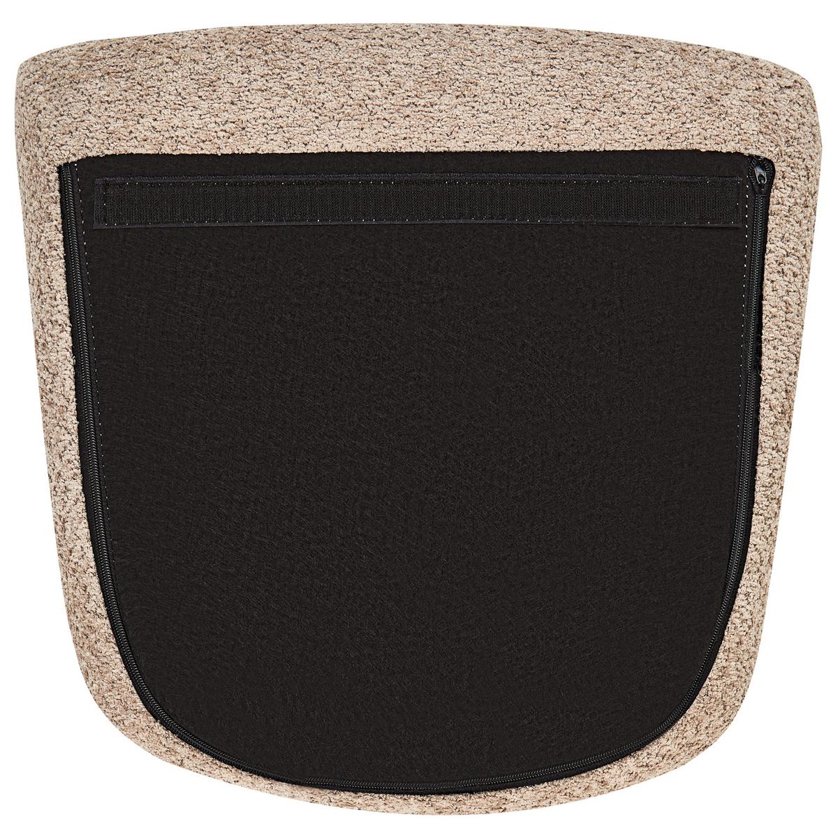 SCHAUKELSESSEL Bouclé Sandbeige Anaset - Beige/Goldfarben, Textil (74/99/99cm) - Beliani