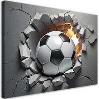 WANDBILD fußball 3d - Grau, Textil (60/40cm) - Feeby