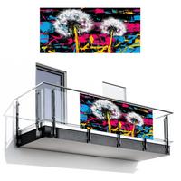 BALKON-SICHTSCHUTZ Straßenkunst - Bunt - Wand Witterungsbeständig 200x90 cm - Schwarz, Kunststoff (200/90cm) - MuchoWow