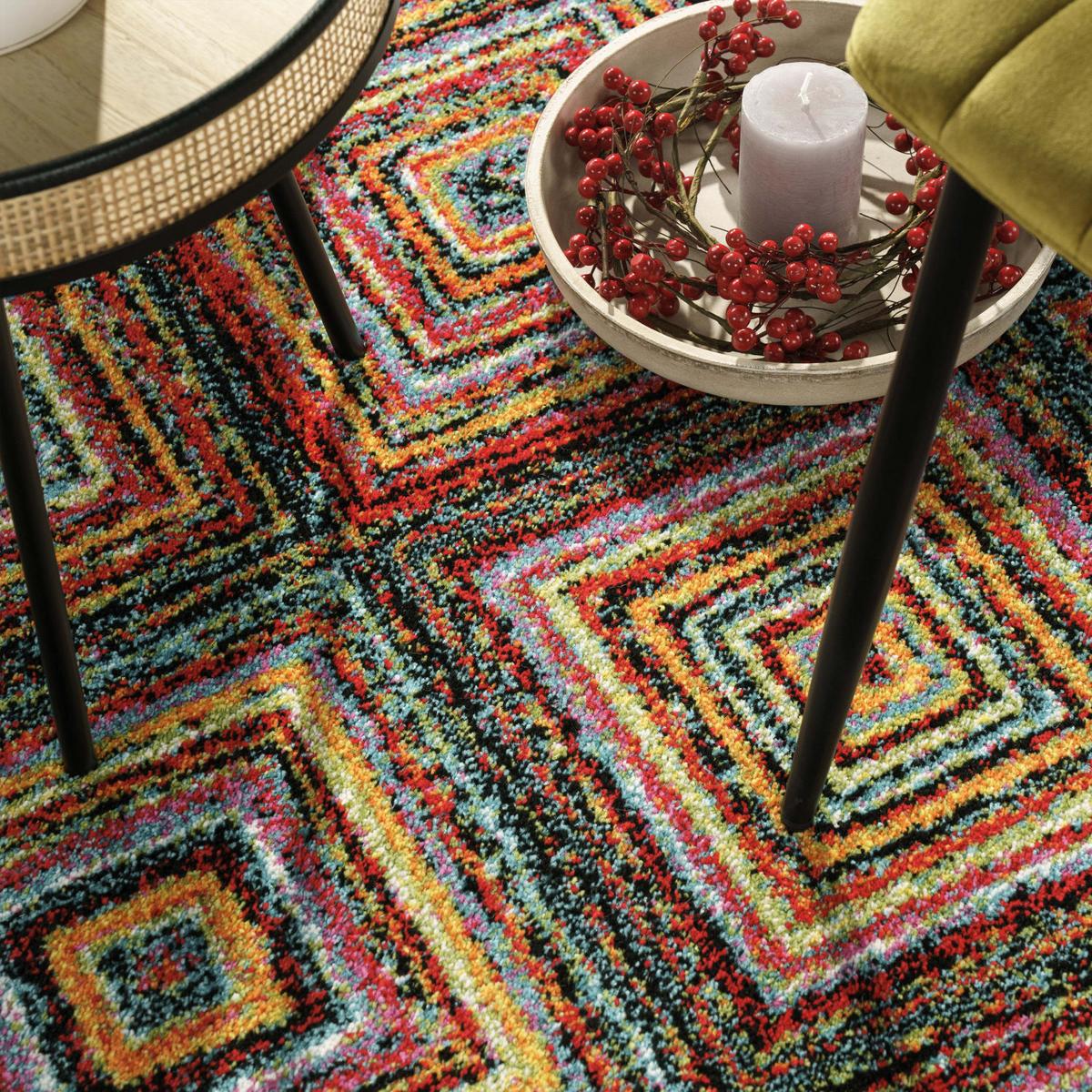 KURZFLORTEPPICH, im Ethno-Stil, aus Polypropylen, Mehrfarbig, 160 x 230 cm - Multicolor, Textil (230/160cm) - KADIMA DESIGN
