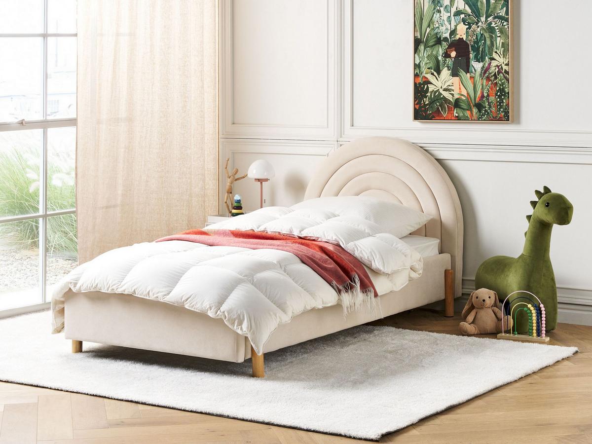 POLSTERBETT 90/200cm Beige Anet - Beige, Textil (90/200cm) - Beliani