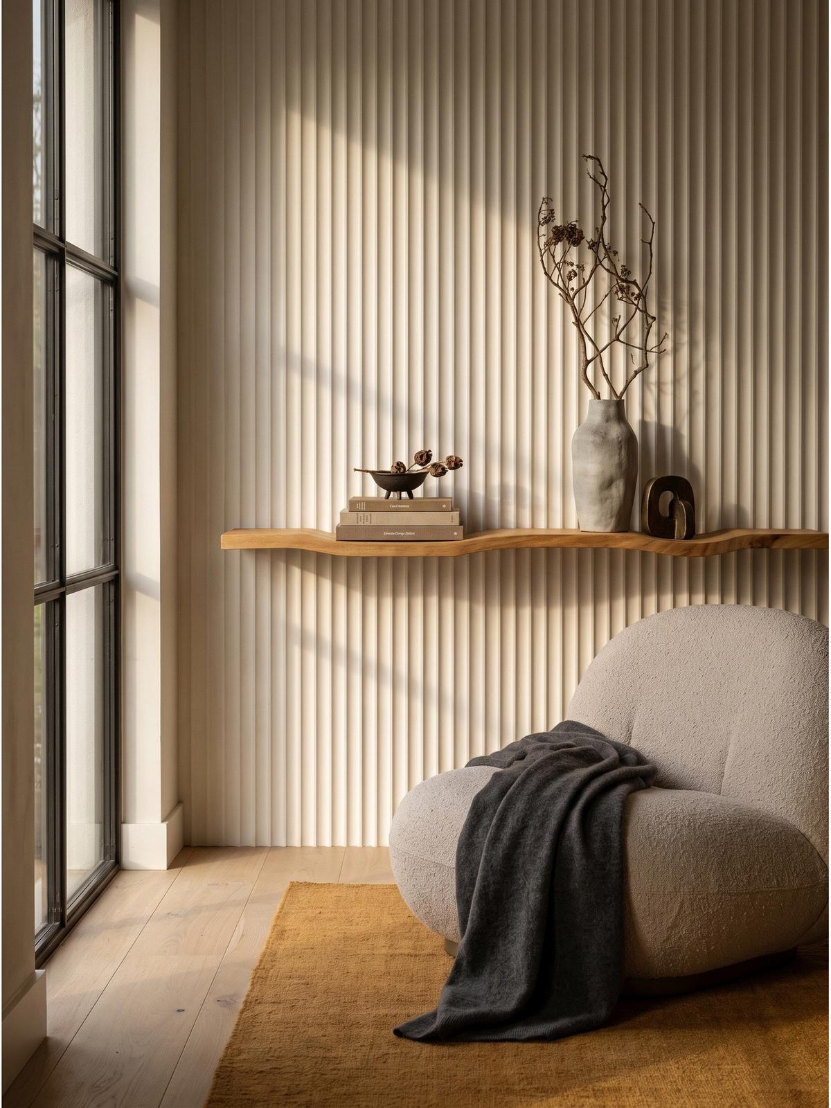WANDREGAL LEVANTO, Akazie Massivholz, handgefertigt, 100 x 20 x 2,5 cm - Akaziefarben, Holz (100/2.5/20cm) - KADIMA DESIGN