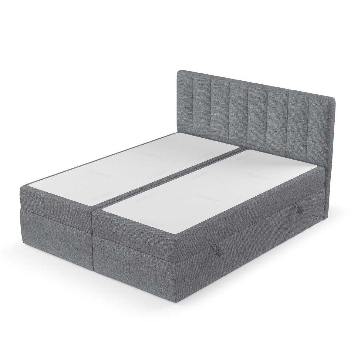 BOXBETT Bari 160/200 cm Grau im Neve Stoff - Grau, Holz/Holzwerkstoff (160/200cm) - AltaBeds