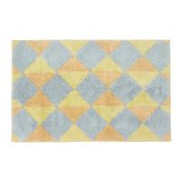BADEMATTE 50/80 cm Rautenmuster, Baumwolle - Gelb, Textil (50/80cm) - Homescapes