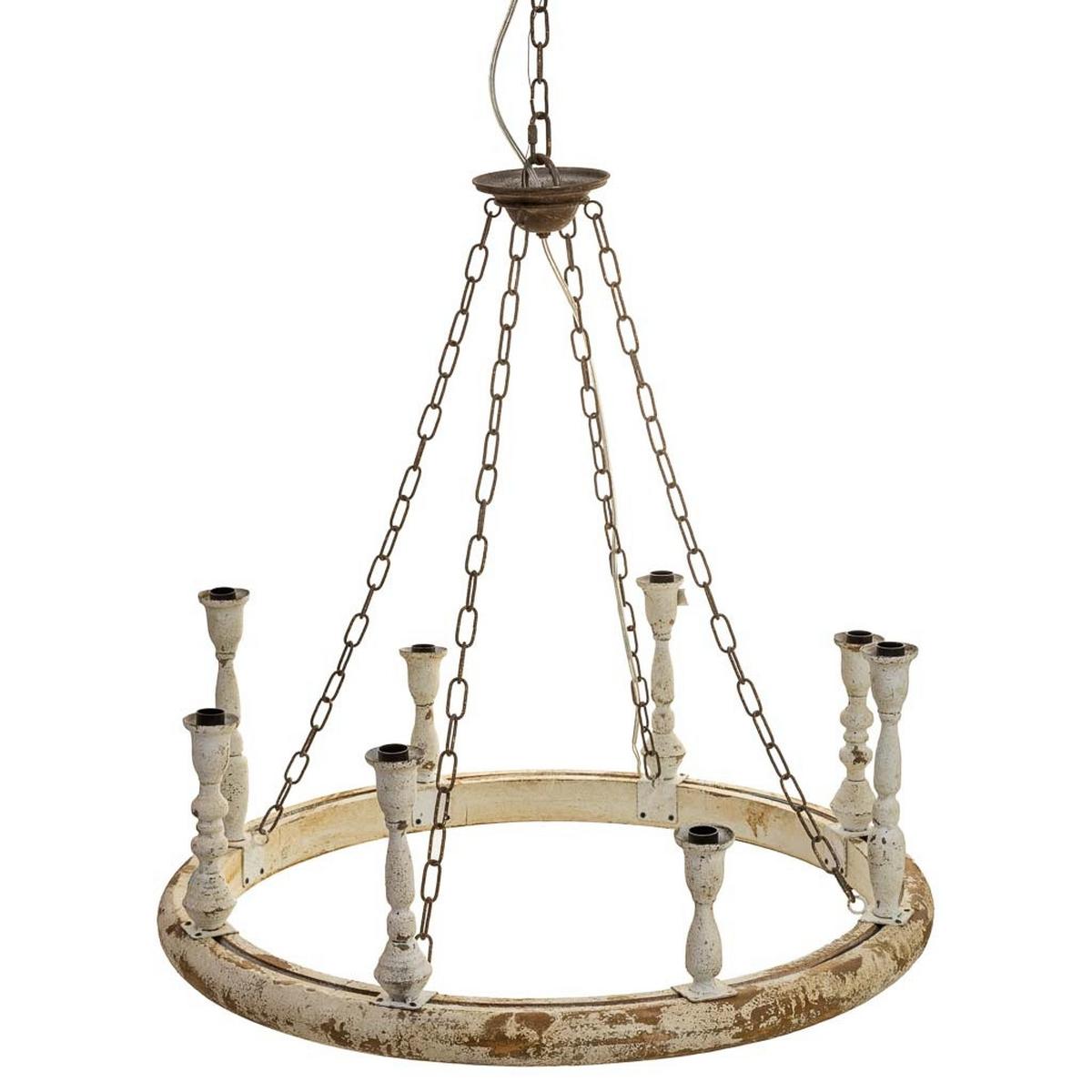 LAMPE aus Holz und Metall mit antikem Finish - Weiß, Holz (75/75/33cm) - Wanderlust